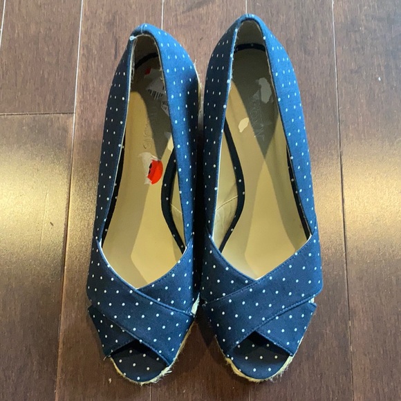 Jodie Navy Wedges - Picture 1 of 7